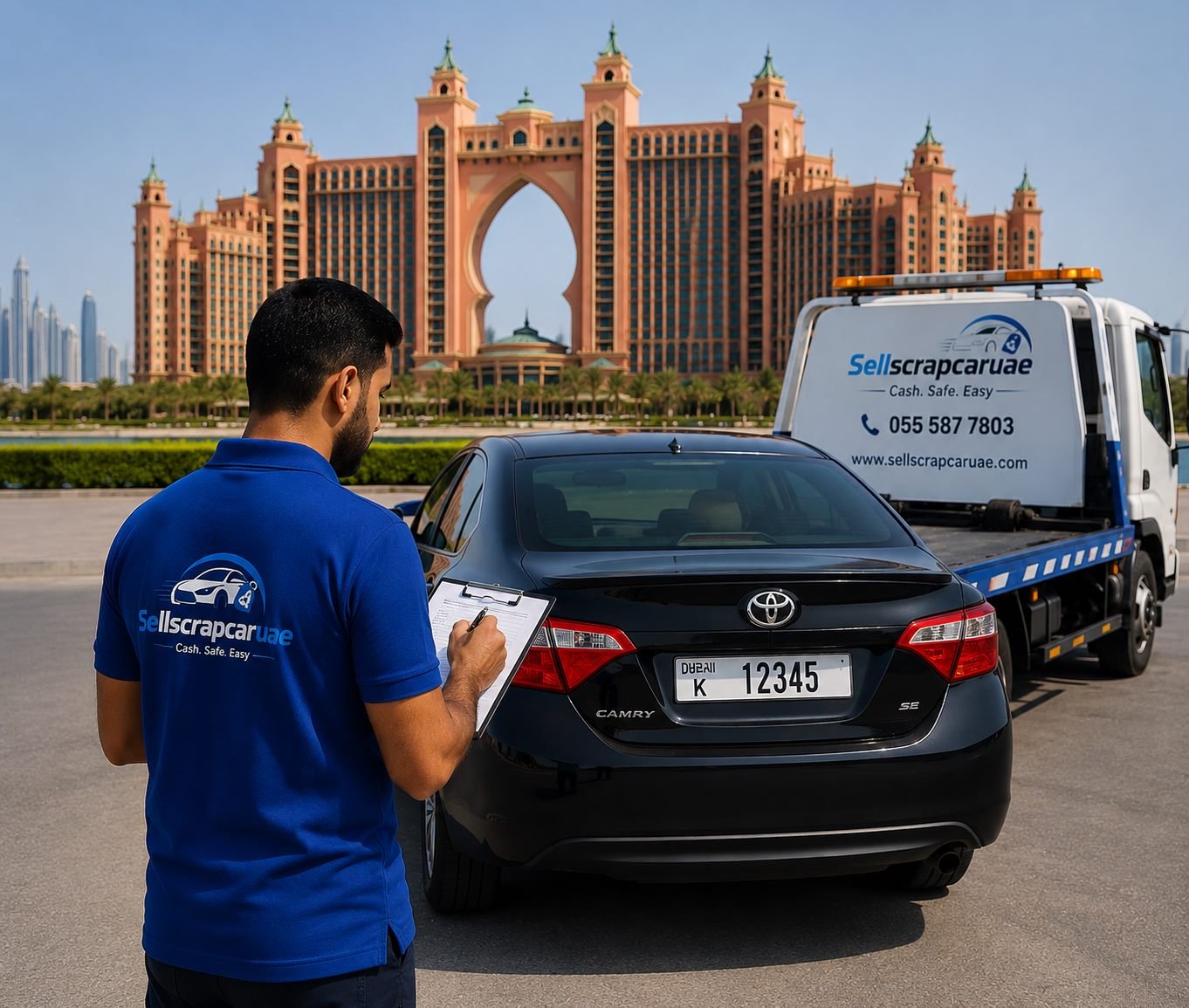 Scrap car collection and vehicle recycling process in UAE